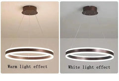 Modern Gold Ring LED Pendant Light with Integrated Illumination
