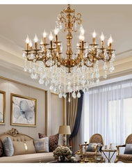 Coppery Multi-Arm Crystal Chandelier