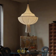 Fabric Pleated Tiered Pendant Light