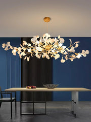 Gold Ginkgo Leaf Cluster Pendant Light Modern Accent
