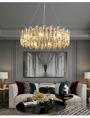 Gold Crystal Tiered Chandelier Hanging Pendant Light