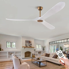 Wood Blade DC Motor Ceiling Fan with Remote Control