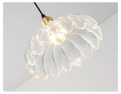 Gold Floral Glass Semi-Flush Mount Ceiling Light