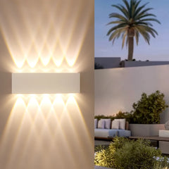 Geometric Up Down LED Wall Sconce Modern Outdoor Light Fixture