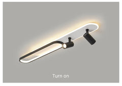 Modern Linear Spotlight Ceiling Lamp with Oval Accent