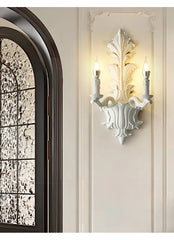 White Leaf Arm Wall Sconce