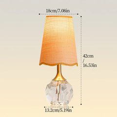 Gold Base Crystal Ball Table Lamp with Textured Orange Shade