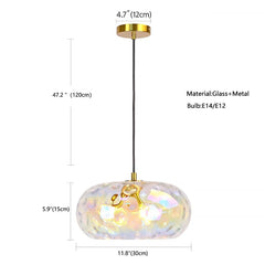 Gold Water Ripple Glass Pendant Light