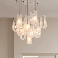 Clear Glass Tube Pendant Light Industrial Bar Chandelier