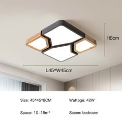 Ceiling light fixture with dimensions and specifications on a neutral background