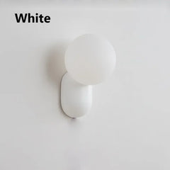 Minimalist Globe Wall Sconce Black White LED Light