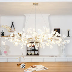 Gold Ginkgo Leaf Cluster Pendant Light Modern Accent
