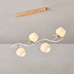 Green Floral Chandelier Acrylic Flower Pendant Light