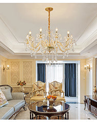 Gold Crystal Multi-Arm Chandelier