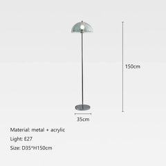 Modern Mushroom Shape Floor Lamp with Metal Finish