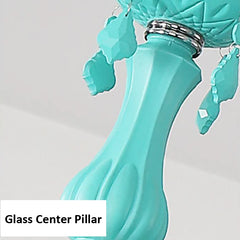 Cyan Crystal Chandelier Tear Drop Accent Hanging Pendant Light