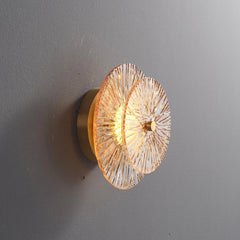 Postmodern Crystal Disc Wall Lamp, Copper Accent Glow