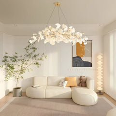 Gold Ginkgo Leaf Cluster Pendant Light Modern Accent