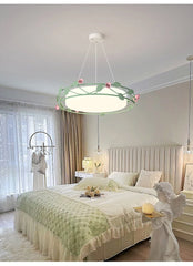 Green Flower Flush Mount Ceiling Light for Children's Room