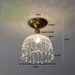 Chandelier with labeled parts and dimensions on a gray background