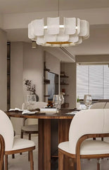Modern Gold Acrylic Wave Chandelier with Tiered Design