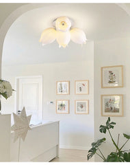 White Orchid Blossom Multi-Light Flush Mount Ceiling Light
