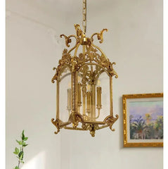 Gold Candelabra Cage Pendant Light