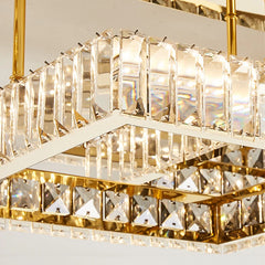 Gold Crystal Geometric Flush Mount Ceiling Light