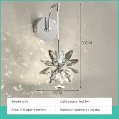 Chrome Flower Sconce with Faceted Crystal Accents and Sparkle Effect