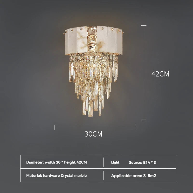 Chandelier with dimensions on a dark background