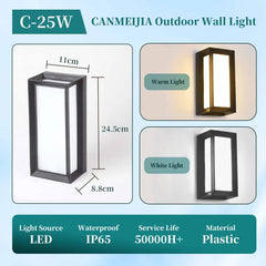 Outdoor Wall Sconce Modern Rectangular LED Light