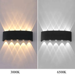 Geometric Up Down LED Wall Sconce Modern Outdoor Light Fixture