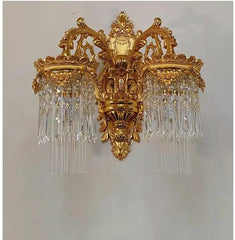 Gold Multi-Arm Crystal Wall Sconce Light