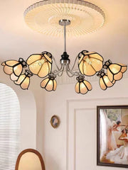 Polished Chrome Petal Chandelier Floral Pendant Light