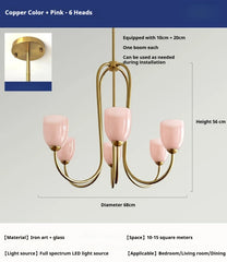 Gold Curved Arm Frosted Glass Pendant Chandelier Light Fixture