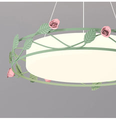 Green Flower Flush Mount Ceiling Light for Children's Room