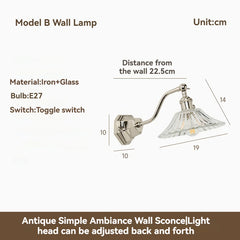 Chrome Floral Glass Wall Sconce - Modern Bedside Sconce