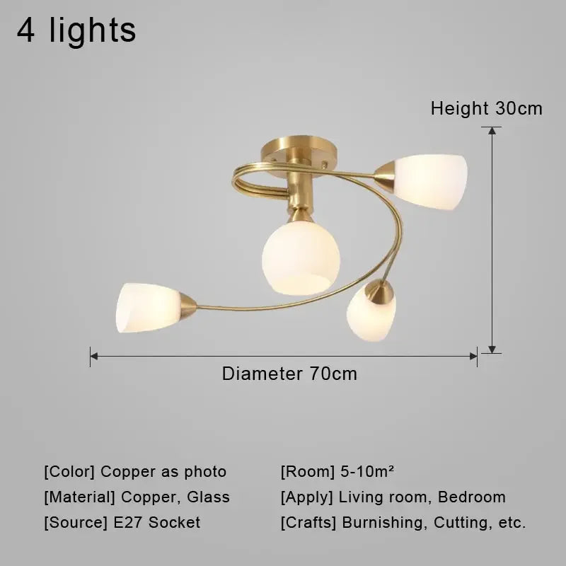 Ceiling light fixture with measurements and specifications on a gray background