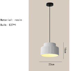 Tiered Fluted Ceramic Drum Pendant Light with Warm Inner Glow