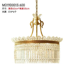 Gold Crystal Tiered Waterfall Chandelier with Leaf Accents