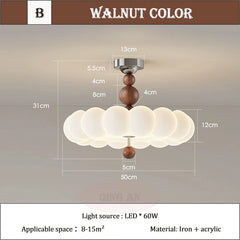 Pink Cloud Flush Mount Light Opal Glass Children's Room Ceiling Light
