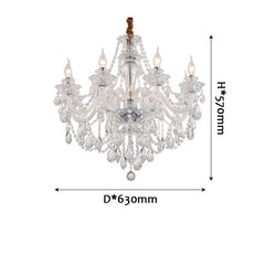 Gold Crystal Waterfall Chandelier with Draping Gemstone Accents
