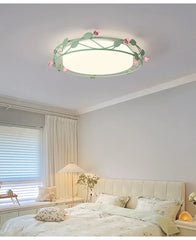 Green Flower Flush Mount Ceiling Light for Children's Room