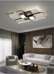Modern Geometric Frame LED Ceiling Light Black Finish
