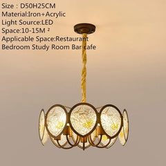 Brushed Gold Floral Pendant Light with Frosted Glass