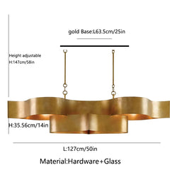 Gold Petal Wave Semi-Flush Mount Ceiling Light Fixture Warm Brass