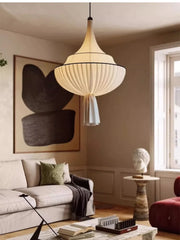 Fabric Pleated Tiered Pendant Light