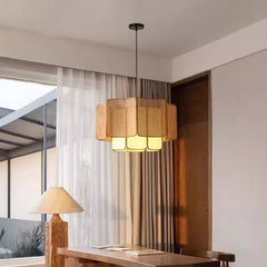 Rattan Woven Tiered Pendant Light Bohemian Style