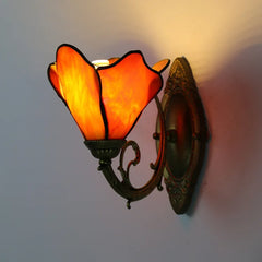 Stained Glass Wall Sconce Floral Tiffany Style Fixture