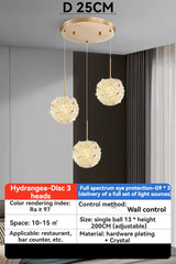 Gold Crystal Orb Pendant Light with K9 Crystal Accents